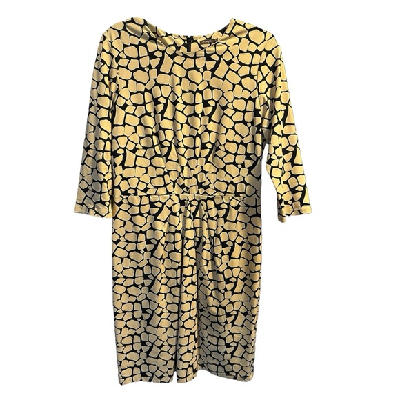 J. McLaughlin Dresses & Skirts - J.McLaughlin Catalina Cloth Animal Print Sheath Dress Black & Yellow Size L